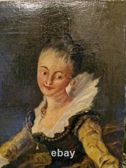 Old Painting, Oil on Canvas Portrait of a Woman