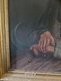 Old Painting Oil on Canvas Portrait of a Woman