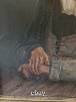 Old Painting Oil on Canvas Portrait of a Woman