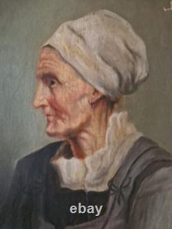 Old Painting Oil on Canvas Portrait of a Woman