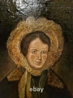 Old Painting, Oil on Canvas, Portrait of a Woman 19th Century