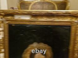 Old Painting, Oil on Canvas, Portrait of a Woman 19th Century
