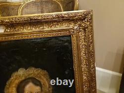 Old Painting, Oil on Canvas, Portrait of a Woman 19th Century