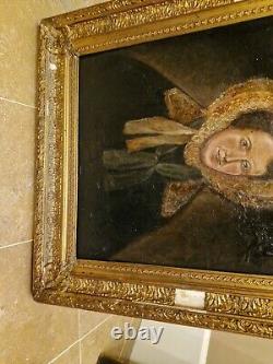 Old Painting, Oil on Canvas, Portrait of a Woman 19th Century