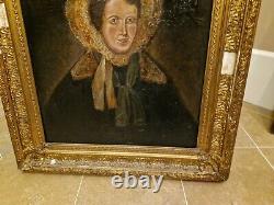 Old Painting, Oil on Canvas, Portrait of a Woman 19th Century
