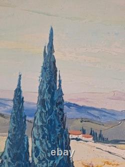 Old Painting Oil on Canvas Provence Landscape Nature Trees Signed Painting