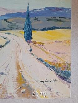 Old Painting Oil on Canvas Provence Landscape Nature Trees Signed Painting