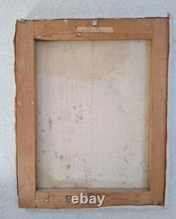 Old Painting Oil on Canvas Provence Landscape Old Mill in Verbier