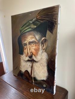 Old Painting Oil on Canvas R. De Bra (Early 20th Century) Portrait