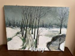 Old Painting Oil on Canvas VAN WAAS (early 20th century) Landscape