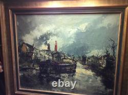 Old Painting Oil on Canvas by Stephane H. C Gourjon