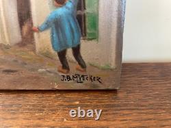 Old Painting Oil on Panel J. B M VECKER (1899-1988) Scene from the Napoleonic Era