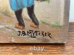 Old Painting Oil on Panel J. B M VECKER (1899-1988) Scene from the Napoleonic Era