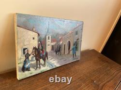 Old Painting Oil on Panel J. B M VECKER (1899-1988) Scene from the Napoleonic Era