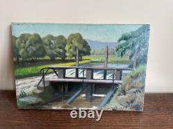 Old Painting Oil on Panel J. B Maurice VECKER (1899-1988) Lock