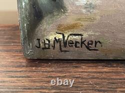 Old Painting Oil on Panel J. B Maurice VECKER (1899-1988) Peasants