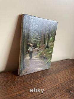 Old Painting Oil on Panel J. B Maurice VECKER (1899-1988) Peasants