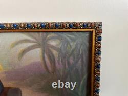 Old Painting Oil on Panel J. B Maurice VECKER (1899-1988) Pyramid Scene
