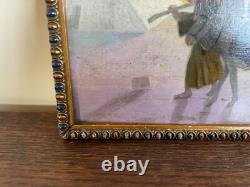 Old Painting Oil on Panel J. B Maurice VECKER (1899-1988) Pyramid Scene