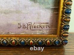 Old Painting Oil on Panel J. B Maurice VECKER (1899-1988) Pyramid Scene