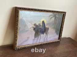 Old Painting Oil on Panel J. B Maurice VECKER (1899-1988) Pyramid Scene
