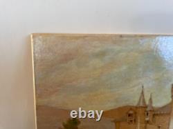 Old Painting Oil on Panel J. B Maurice VECKER (1899-1988) Small Castle