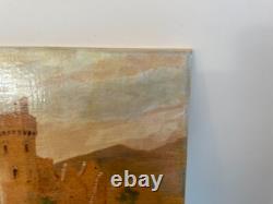 Old Painting Oil on Panel J. B Maurice VECKER (1899-1988) Small Castle