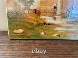 Old Painting Oil on Panel J. B Maurice VECKER (1899-1988) Small Castle