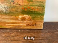 Old Painting Oil on Panel J. B Maurice VECKER (1899-1988) Small Castle