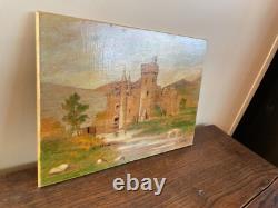 Old Painting Oil on Panel J. B Maurice VECKER (1899-1988) Small Castle