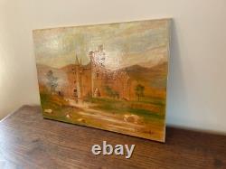 Old Painting Oil on Panel J. B Maurice VECKER (1899-1988) Small Castle