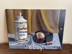 Old Painting Oil on Panel J. B Maurice VECKER 1899-1988 Still Life