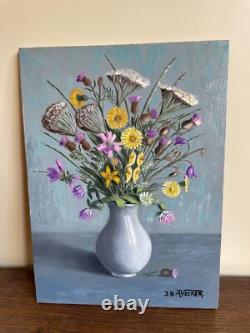 Old Painting Oil on Panel J. B Maurice VECKER 1899-1988 Still Life