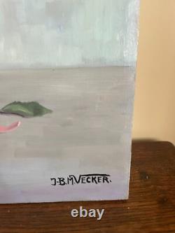 Old Painting Oil on Panel J. B. Maurice VECKER 1899-1988 Still Life