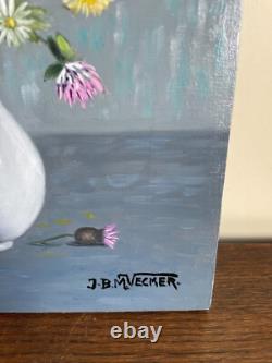 Old Painting Oil on Panel J. B Maurice VECKER 1899-1988 Still Life