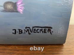 Old Painting Oil on Panel J. B Maurice VECKER 1899-1988 Still Life