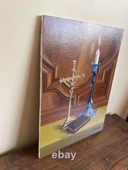 Old Painting Oil on Panel J. B Maurice VECKER 1899-1988 Still Life