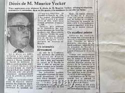 Old Painting Oil on Panel J. B. Maurice VECKER 1899-1988 Still Life