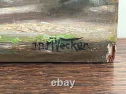 Old Painting Oil on Panel J. B Maurice VECKER (1899-1988) View of Village