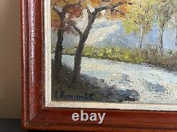 Old Painting Oil on Panel Louis RENARDAT (1948-2020) Landscape