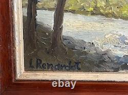 Old Painting Oil on Panel Louis RENARDAT (1948-2020) Landscape