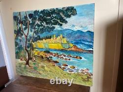 Old Painting Oil on Panel ROGIER M (1976) The Old Ramparts of Antibes