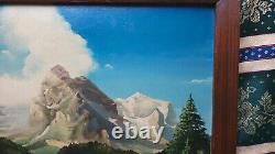 Old Painting Oil on Panel School of Barbizon Mountain Swiss Alps
