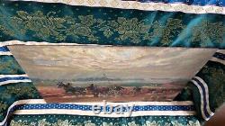 Old Painting Oil on Panel School of Barbizon Normandy Horse Lecourt