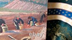 Old Painting Oil on Panel School of Barbizon Normandy Horse Lecourt