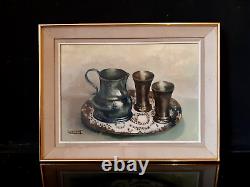 Old Painting Oil on Panel Still Life French School VAN DER VOORT