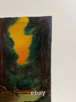 Old Painting Oil on Panel TABURIAUX 1948 (early 20th century) Indian