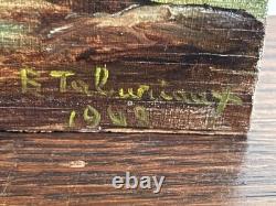 Old Painting Oil on Panel TABURIAUX 1948 (early 20th century) Indian