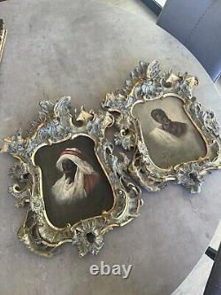 Old Painting/Oil on Wood/Early 18th Century/Pair of Regency Frames/44x33cm