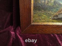 Old Painting Oil on Wood HSP French School of Barbizon Forest 19th Century